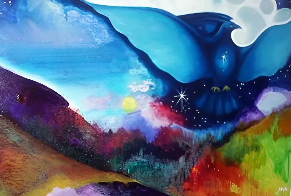 Blue bird artwork from the Mary Jill Alice collection